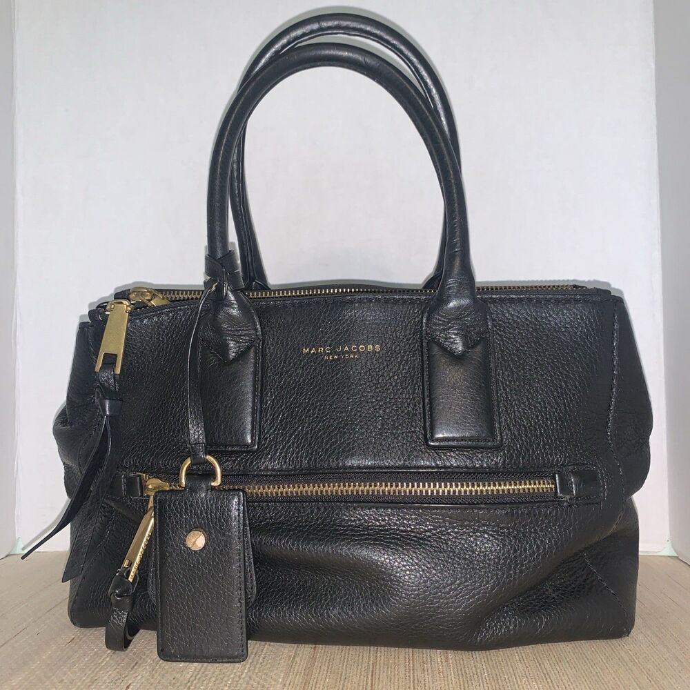 Marc Jacobs Recruit Gotham East West Bag Leather 3 Way Bag Black Large Designer